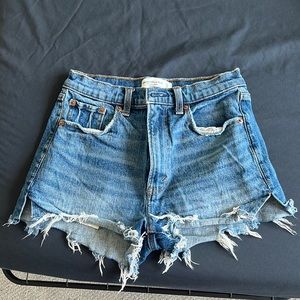 High rise denim mom shorts